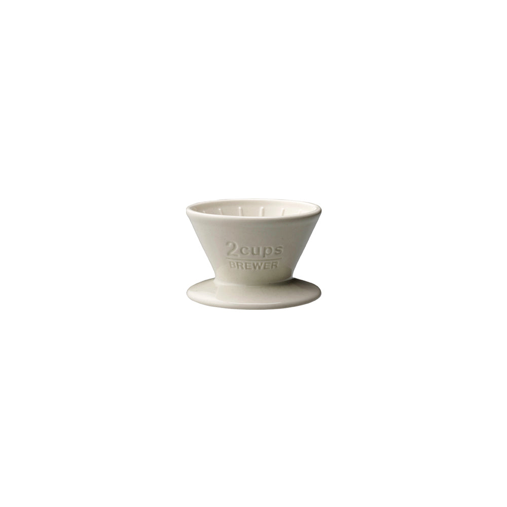 KINTO Slow Coffee Style porcelain pour over brewer for 2 cups, white