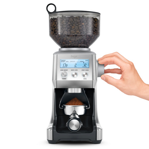 Grinding into a portafilter with the Sage Smart Grinder Pro