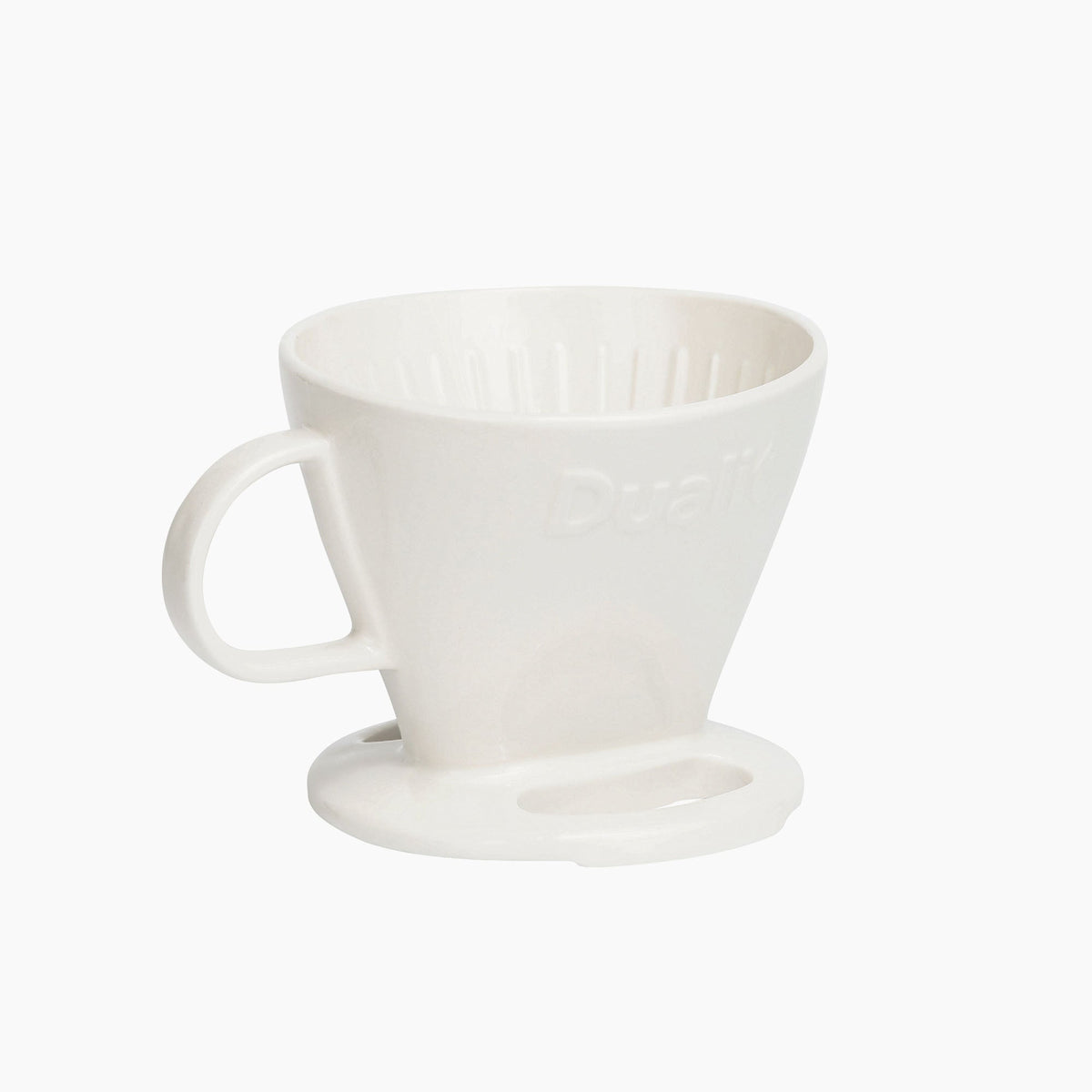 Dualit Drip Through Coffee Filter, white ceramic pour over dripper