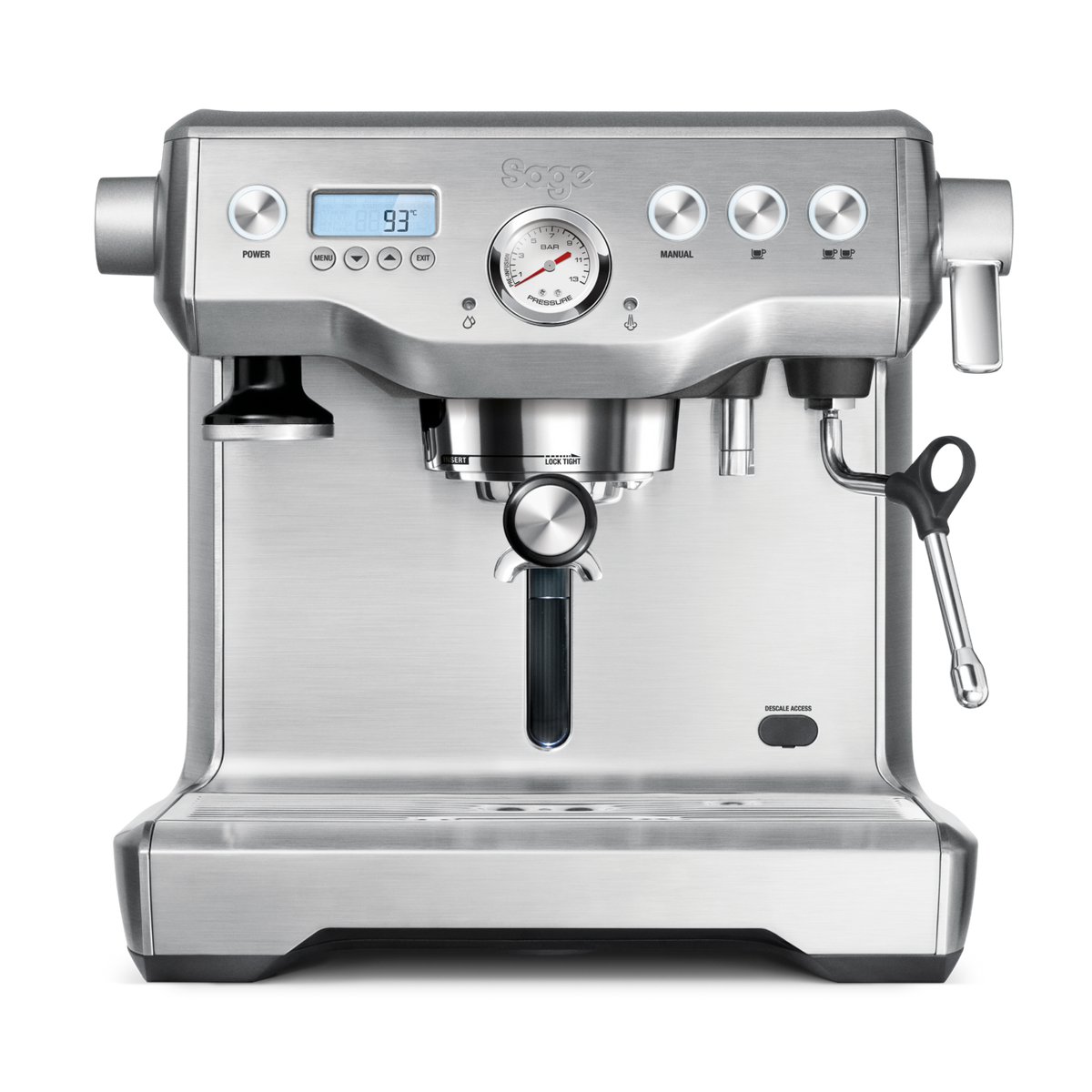 Sage the Dual Boiler espresso machine in brushed stainless steel